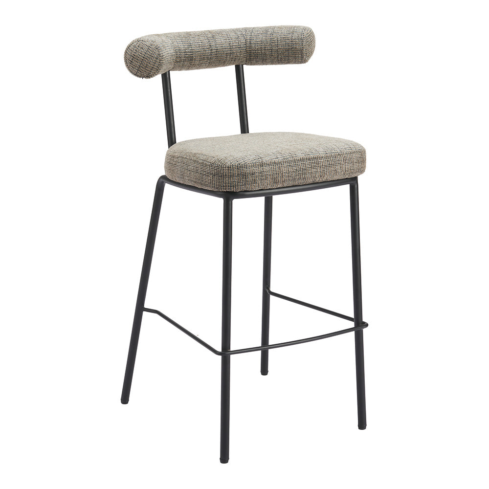 Banco Alto para Restaurante - ZUO KEDE - Verde Tweed - Asiento y Respaldo Tapizados