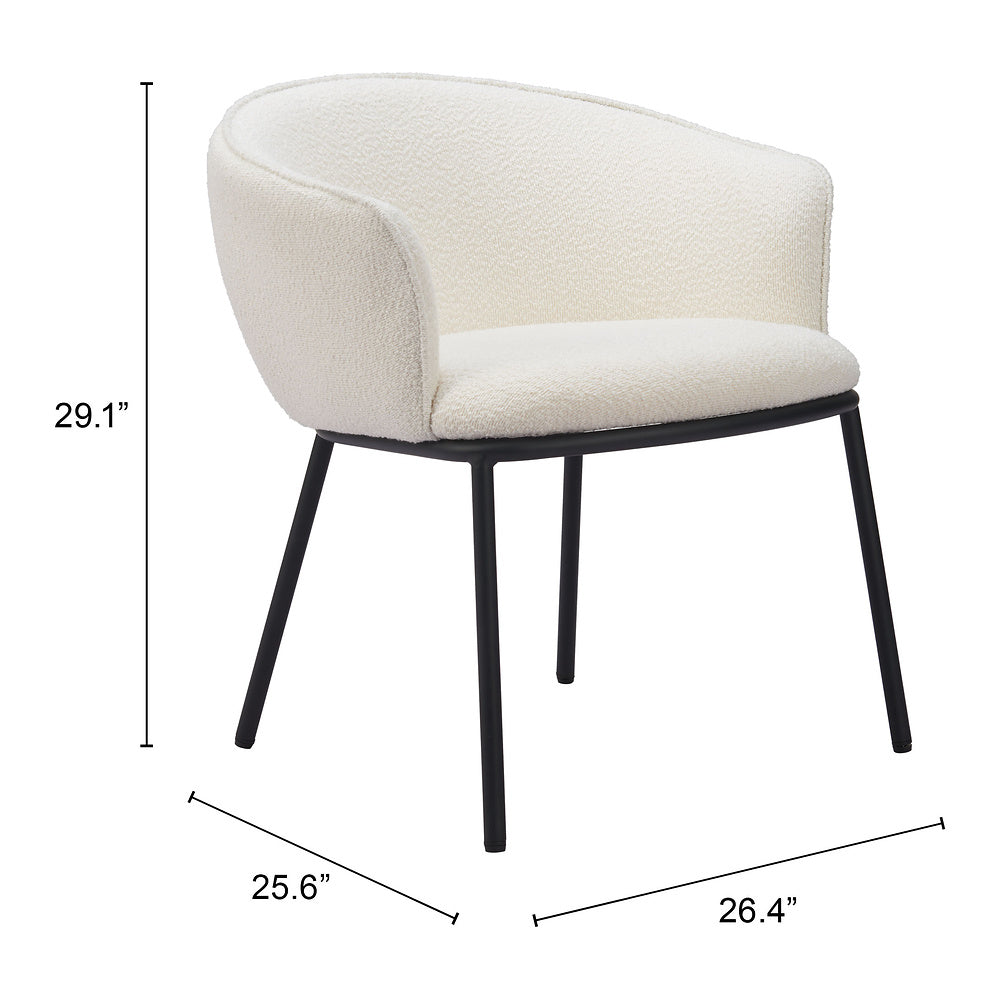 Silla Comercial para Salón de Eventos - ZUO ESSEN - Varios Colores - Asiento y Respaldo Tapizados en Tejido Texturizado - Marfil