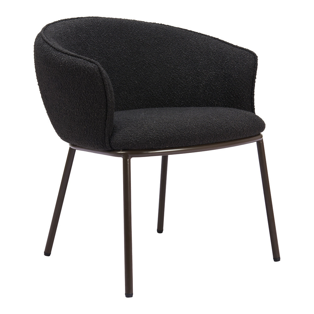 Silla Comercial para Salón de Eventos - ZUO ESSEN - Varios Colores - Asiento y Respaldo Tapizados en Tejido Texturizado - Negro y Bronce
