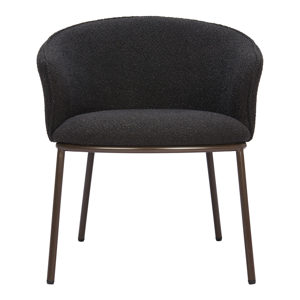Silla Comercial para Salón de Eventos - ZUO ESSEN - Varios Colores - Asiento y Respaldo Tapizados en Tejido Texturizado - Negro y Bronce