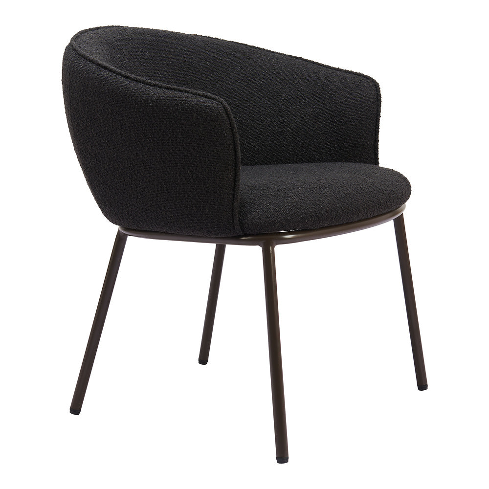 Silla Comercial para Salón de Eventos - ZUO ESSEN - Varios Colores - Asiento y Respaldo Tapizados en Tejido Texturizado - Negro y Bronce