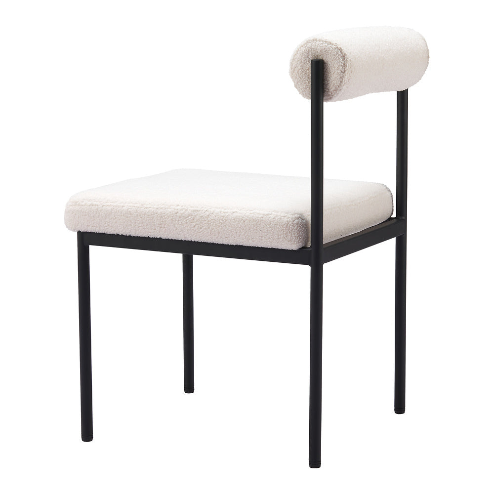 Silla Comercial para Food Court - ZUO LIVORNO - Marfil - Asiento y Respaldo Tapizados en Tela Tipo Borrego