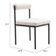 Silla Comercial para Food Court - ZUO LIVORNO - Marfil - Asiento y Respaldo Tapizados en Tela Tipo Borrego