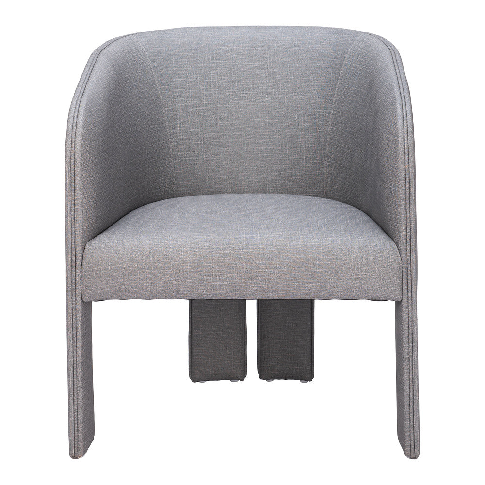 Sillón Ocasional para Salón de Belleza - ZUO HULL - Gris Pizarra - Asiento y Respaldo Tapizados en Lino Sintético