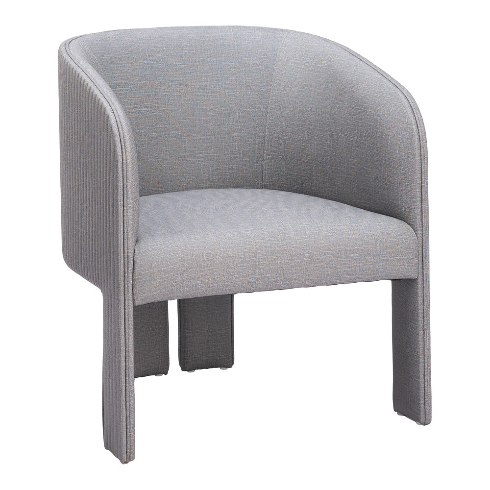 Sillón Ocasional para Salón de Belleza - ZUO HULL - Gris Pizarra - Asiento y Respaldo Tapizados en Lino Sintético