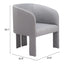 Sillón Ocasional para Salón de Belleza - ZUO HULL - Gris Pizarra - Asiento y Respaldo Tapizados en Lino Sintético