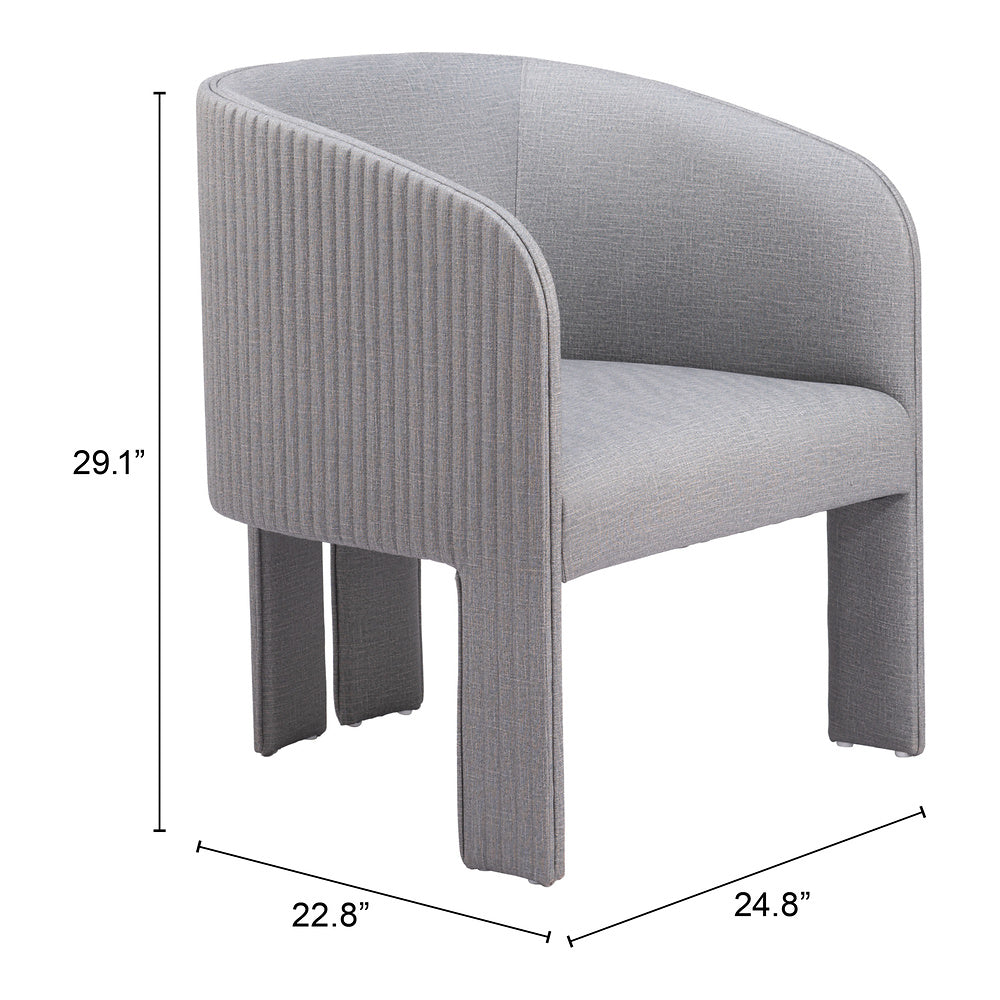 Sillón Ocasional para Salón de Belleza - ZUO HULL - Gris Pizarra - Asiento y Respaldo Tapizados en Lino Sintético