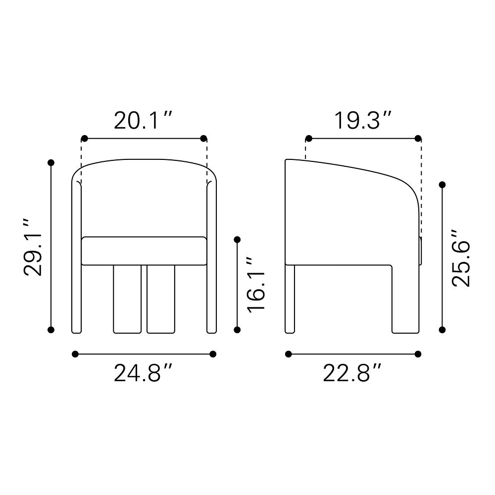 Sillón Ocasional para Salón de Belleza - ZUO HULL - Beige - Asiento y Respaldo Tapizados