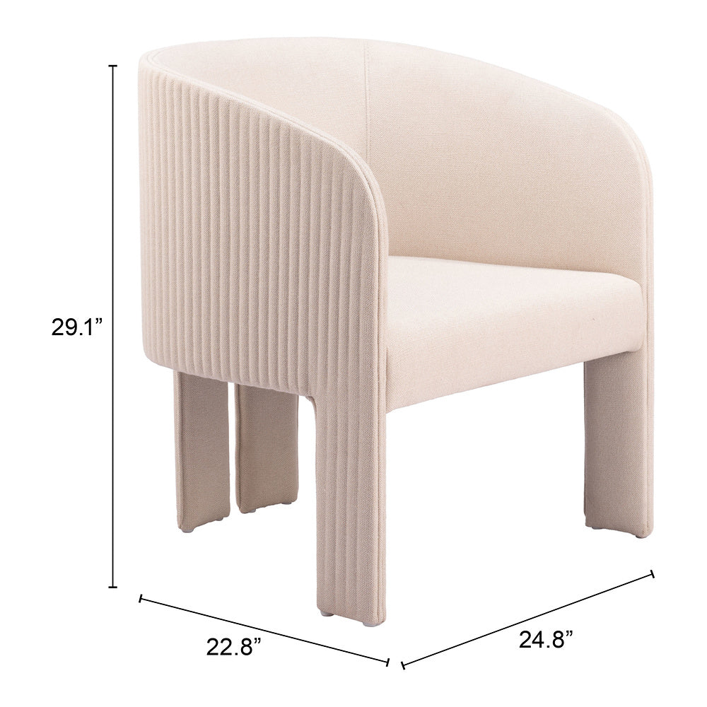 Sillón Ocasional para Salón de Belleza - ZUO HULL - Beige - Asiento y Respaldo Tapizados