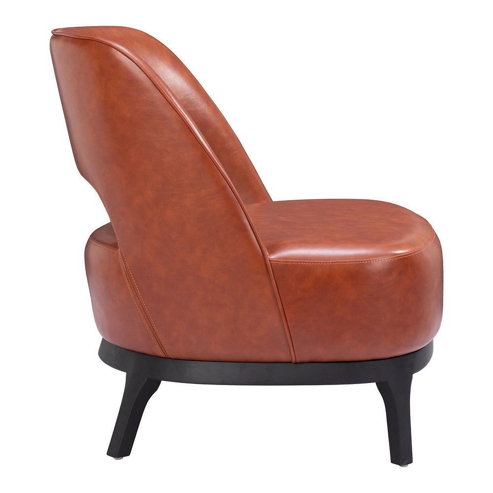 Sillón Ocasional para Sala de Espera - ZUO MISTLEY - Café - Asiento y Respaldo Tapizados en Piel Sintética