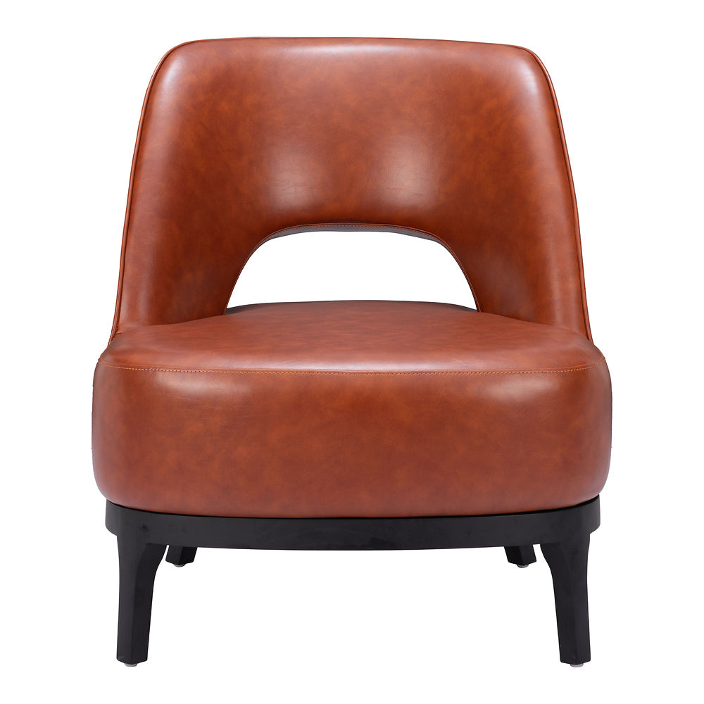Sillón Ocasional para Sala de Espera - ZUO MISTLEY - Café - Asiento y Respaldo Tapizados en Piel Sintética