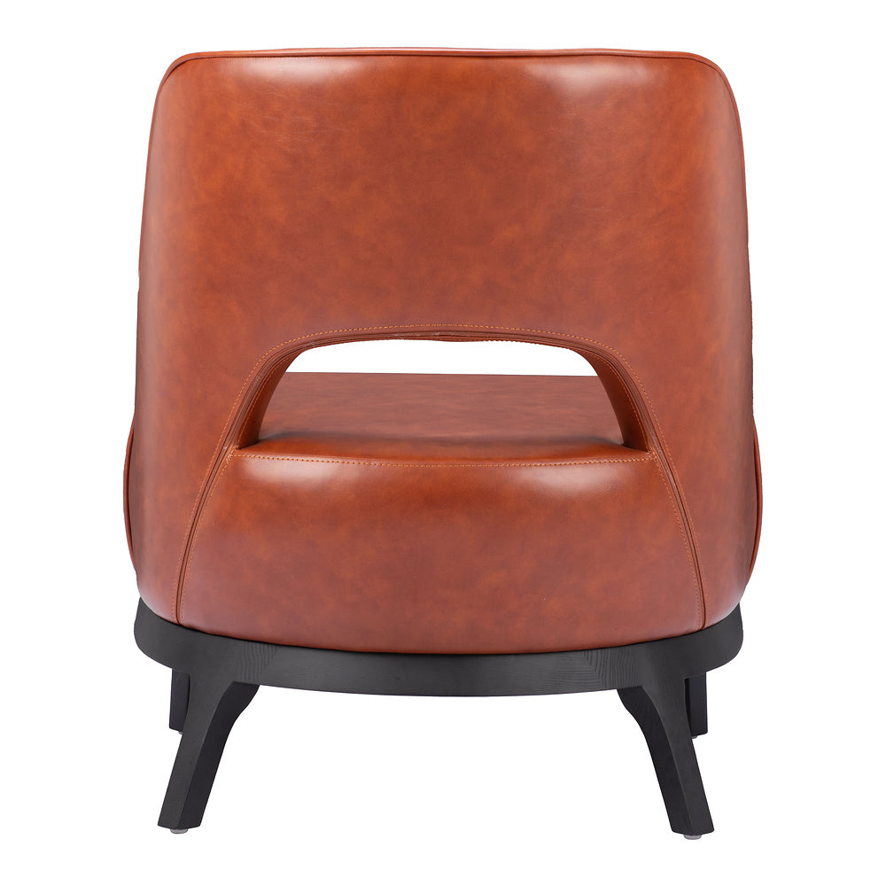 Sillón Ocasional para Sala de Espera - ZUO MISTLEY - Café - Asiento y Respaldo Tapizados en Piel Sintética