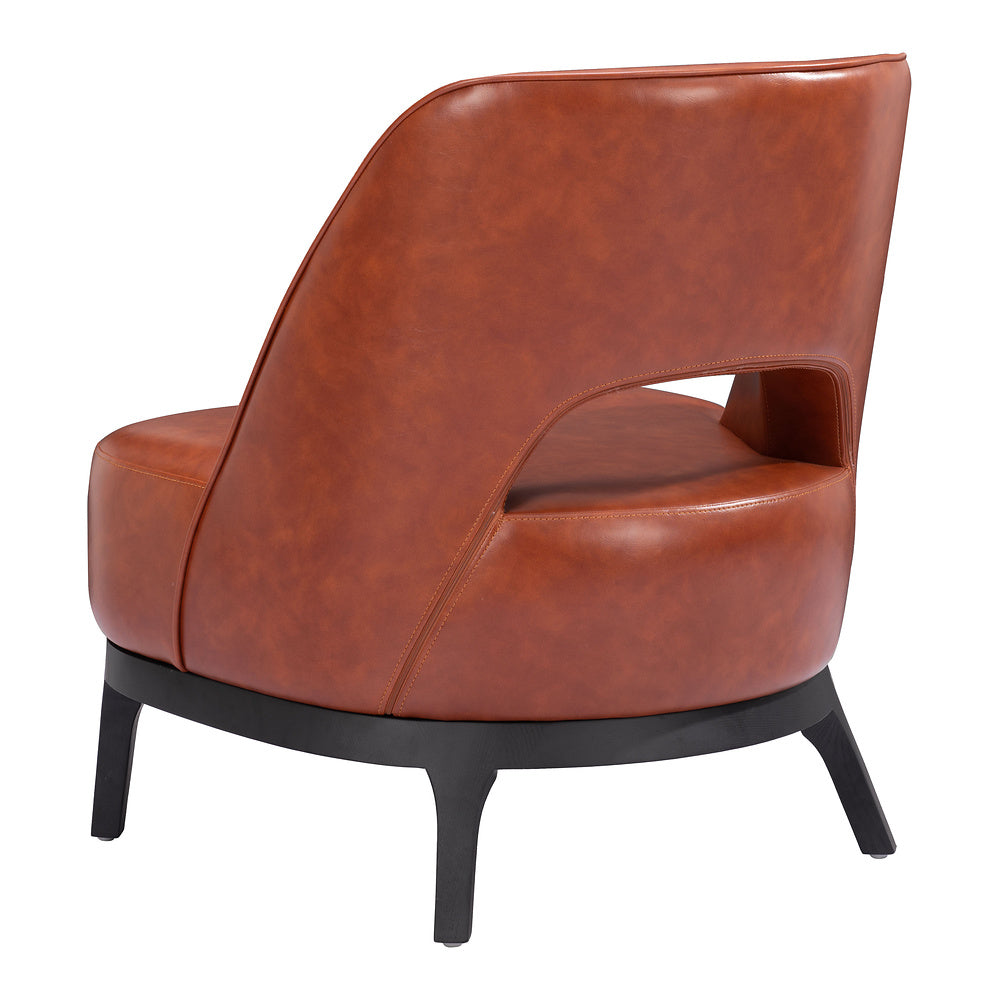 Sillón Ocasional para Sala de Espera - ZUO MISTLEY - Café - Asiento y Respaldo Tapizados en Piel Sintética