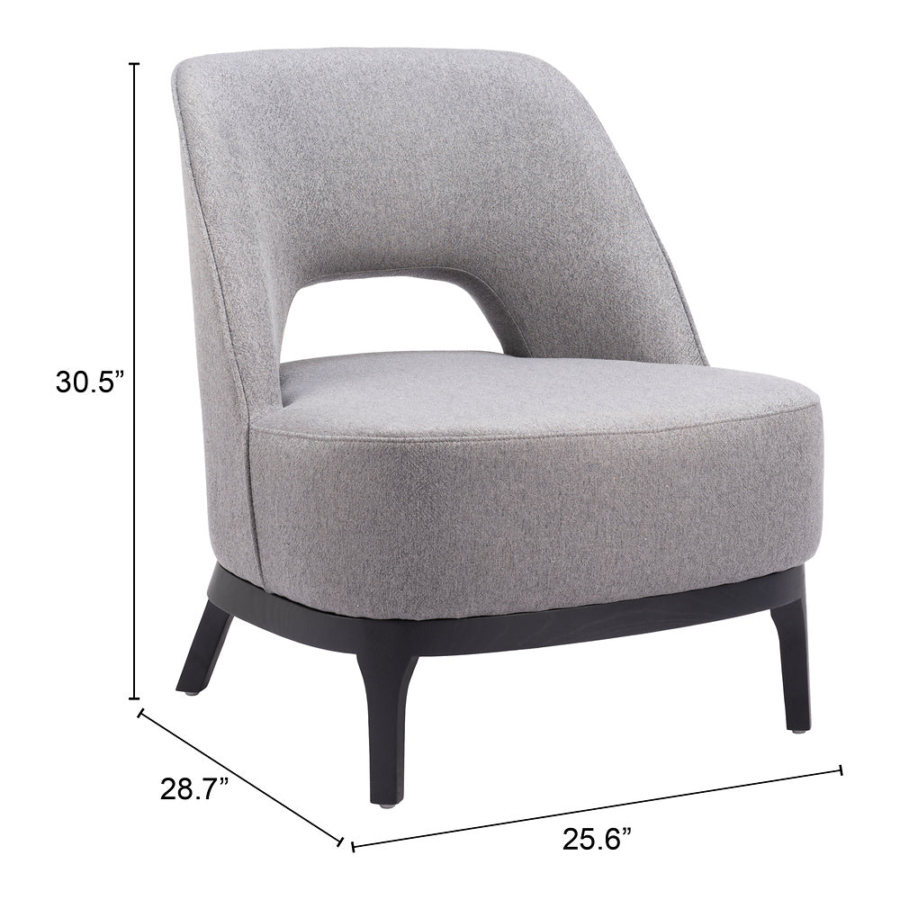 Sillón Ocasional para Sala de Espera - ZUO MISTLEY - Gris - Asiento y Respaldo Tapizados