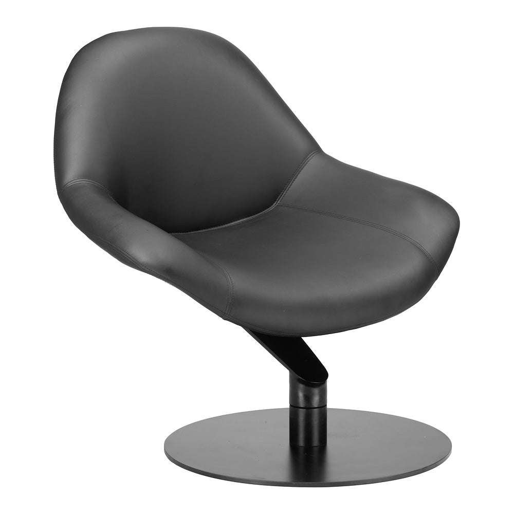 Sillón Ocasional para Sala de Espera - ZUO POOLE - Negro - Asiento y Respaldo Tapizados en Piel Sintética