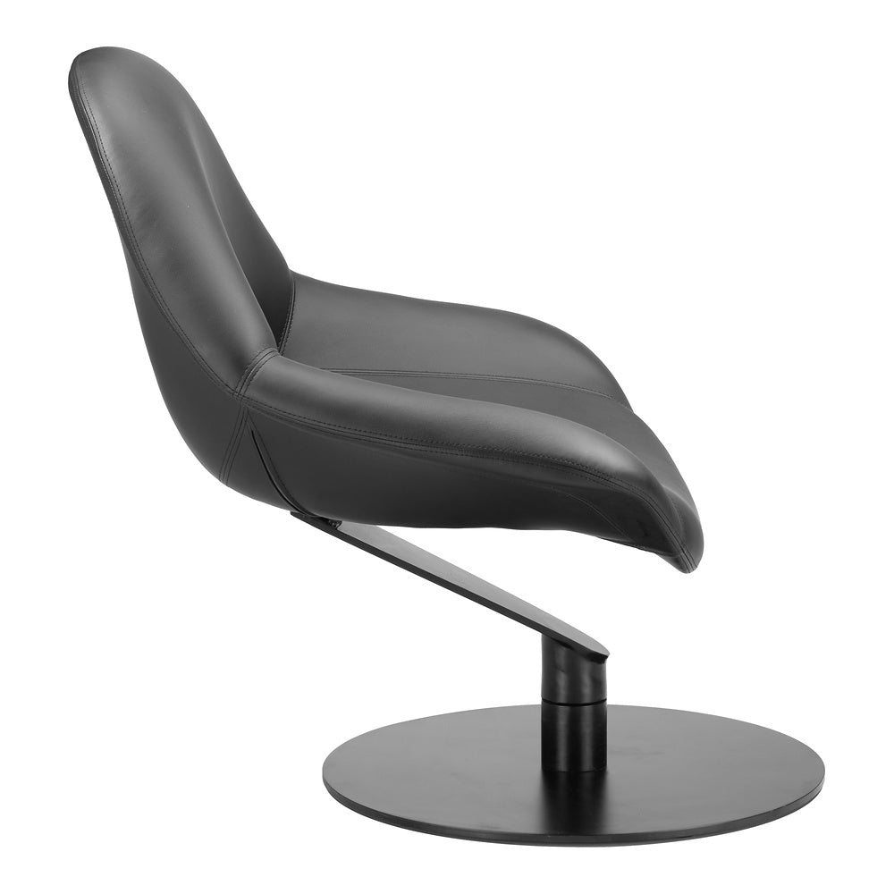 Sillón Ocasional para Sala de Espera - ZUO POOLE - Negro - Asiento y Respaldo Tapizados en Piel Sintética