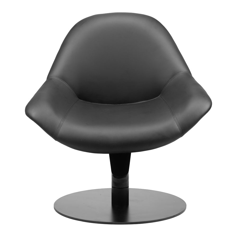 Sillón Ocasional para Sala de Espera - ZUO POOLE - Negro - Asiento y Respaldo Tapizados en Piel Sintética