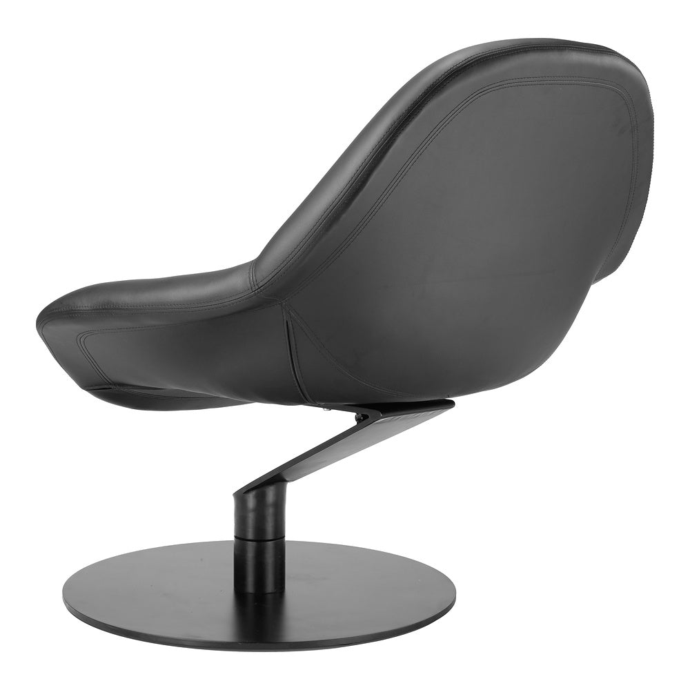 Sillón Ocasional para Sala de Espera - ZUO POOLE - Negro - Asiento y Respaldo Tapizados en Piel Sintética