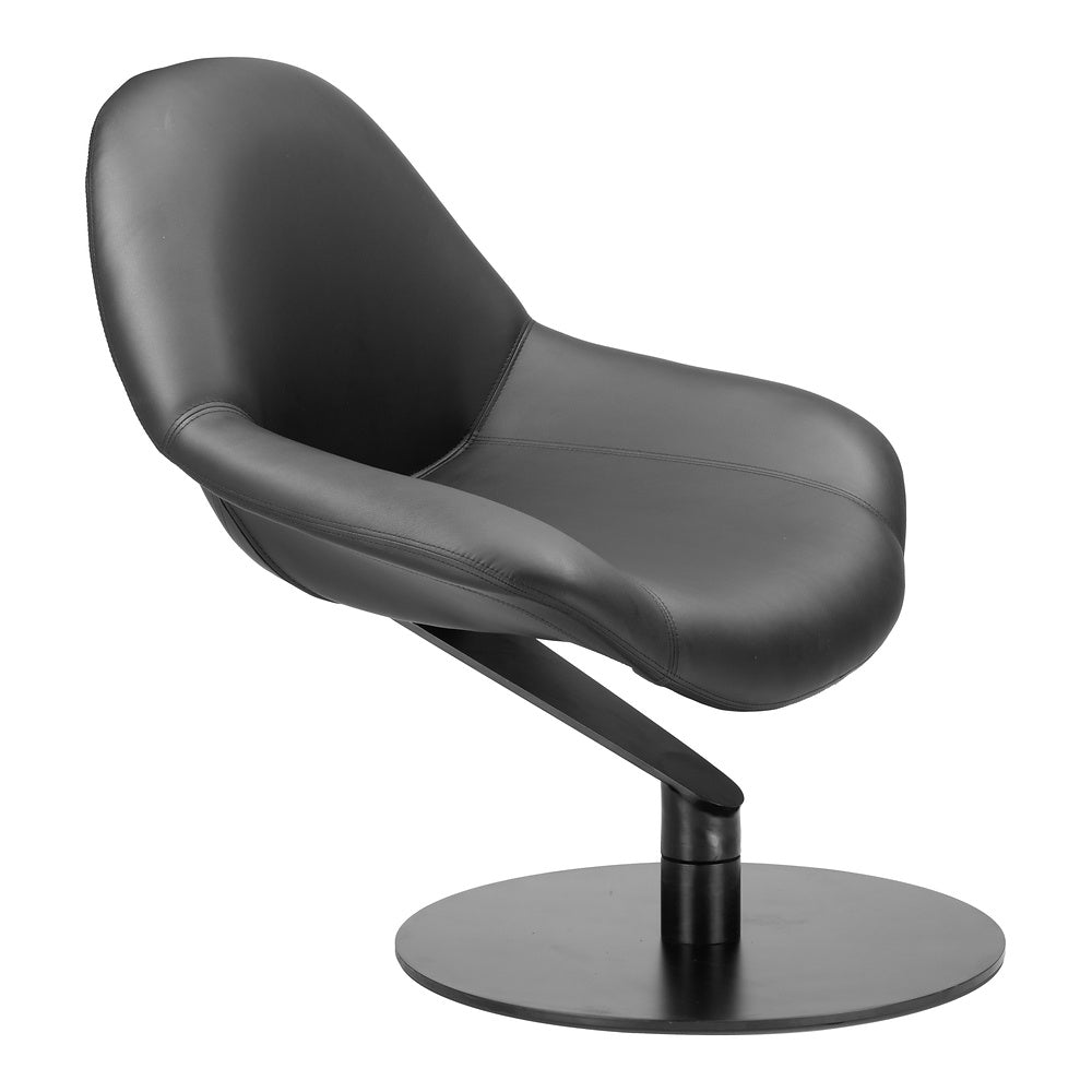 Sillón Ocasional para Sala de Espera - ZUO POOLE - Negro - Asiento y Respaldo Tapizados en Piel Sintética