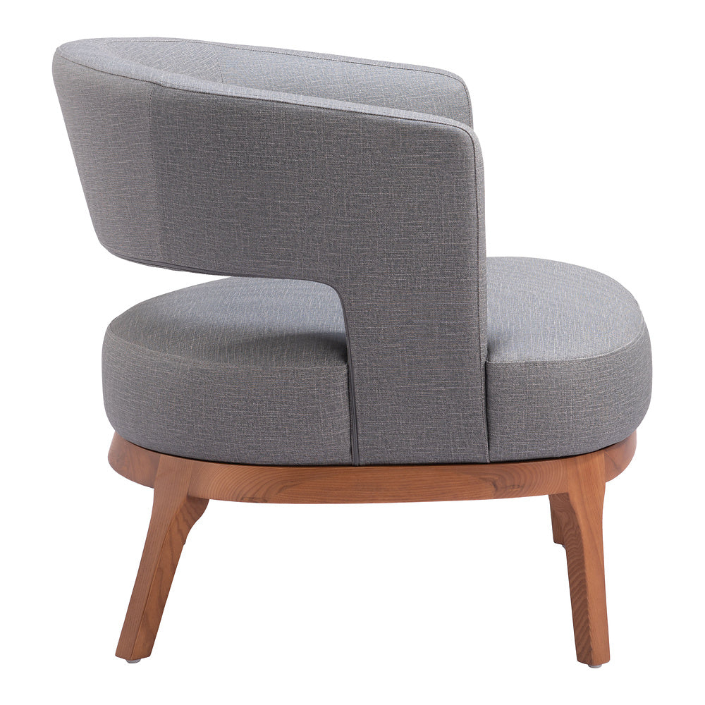 Sillón Ocasional para Coworking - ZUO PENRYN - Gris Pizarra - Asiento y Respaldo Tapizados en Lino Sintético