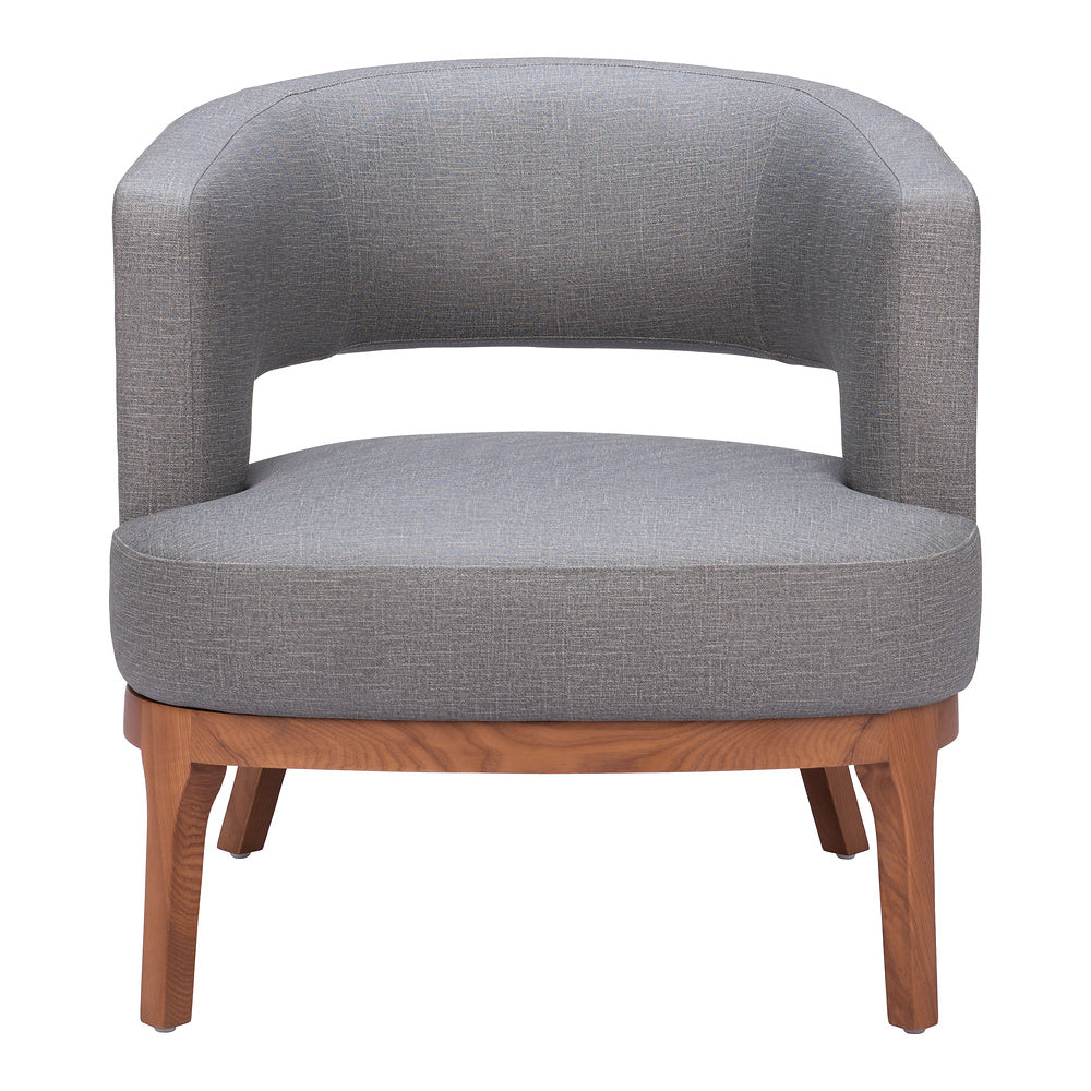 Sillón Ocasional para Coworking - ZUO PENRYN - Gris Pizarra - Asiento y Respaldo Tapizados en Lino Sintético