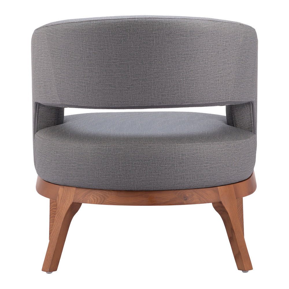 Sillón Ocasional para Coworking - ZUO PENRYN - Gris Pizarra - Asiento y Respaldo Tapizados en Lino Sintético