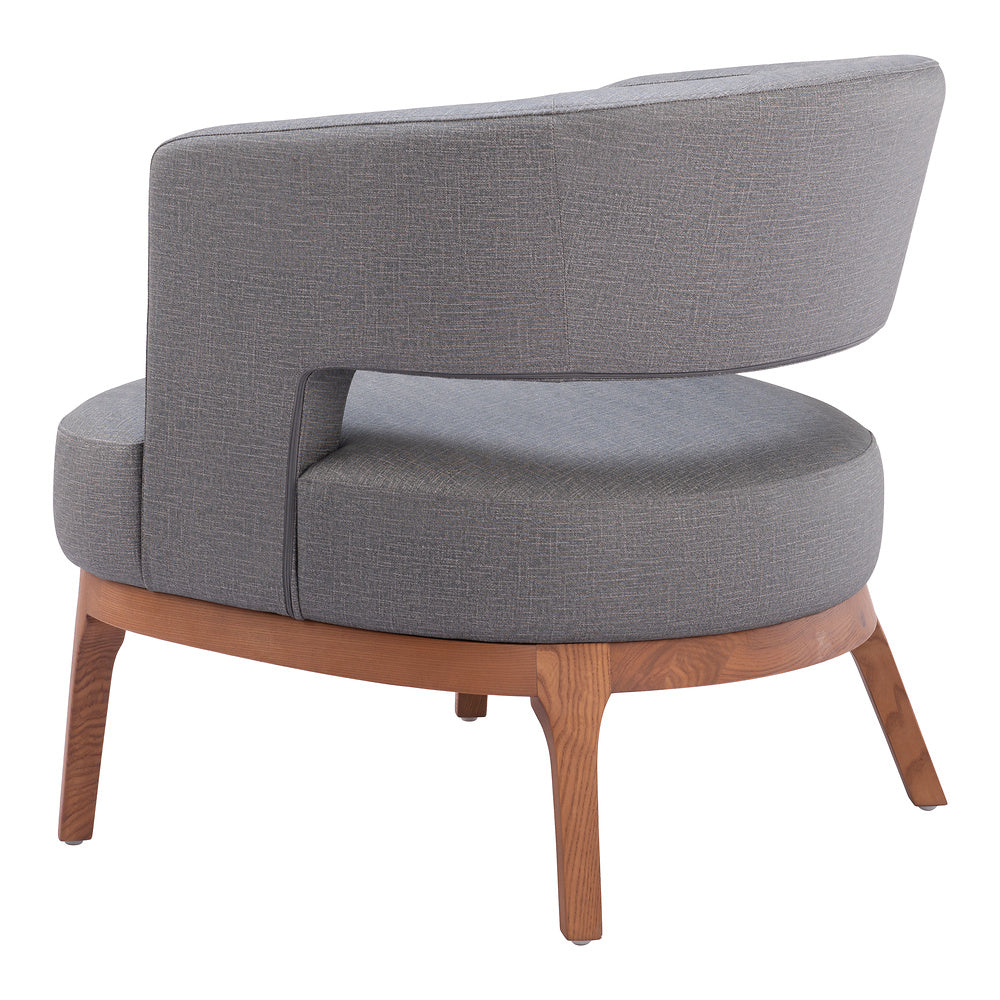 Sillón Ocasional para Coworking - ZUO PENRYN - Gris Pizarra - Asiento y Respaldo Tapizados en Lino Sintético