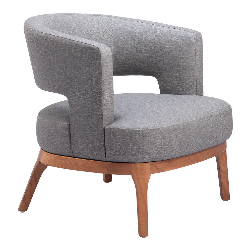 Sillón Ocasional para Coworking - ZUO PENRYN - Gris Pizarra - Asiento y Respaldo Tapizados en Lino Sintético