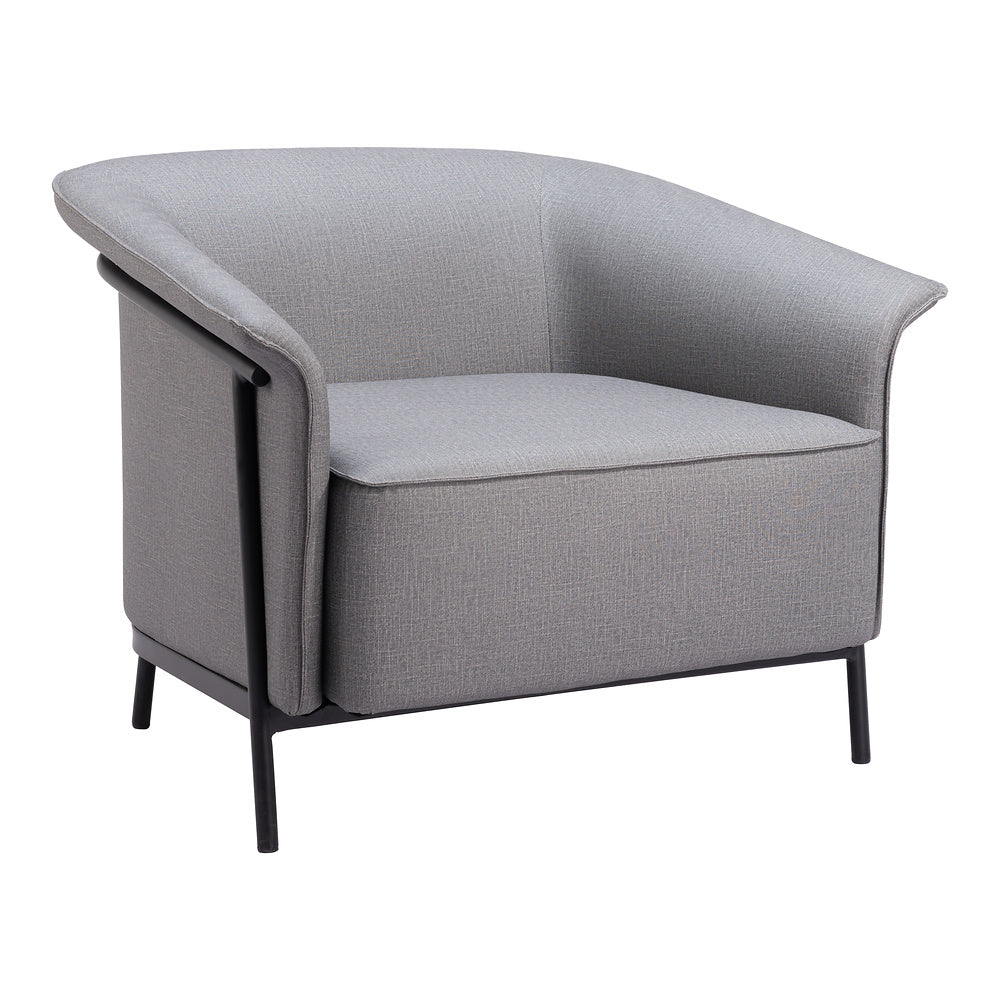 Sillón Ocasional para Recepción - ZUO BURRY - Gris Pizarra - Asiento y Respaldo Tapizados en Lino Sintético