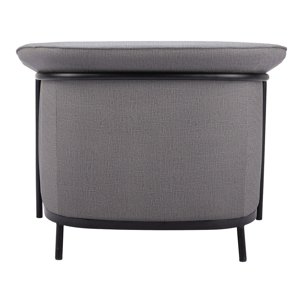 Sillón Ocasional para Recepción - ZUO BURRY - Gris Pizarra - Asiento y Respaldo Tapizados en Lino Sintético