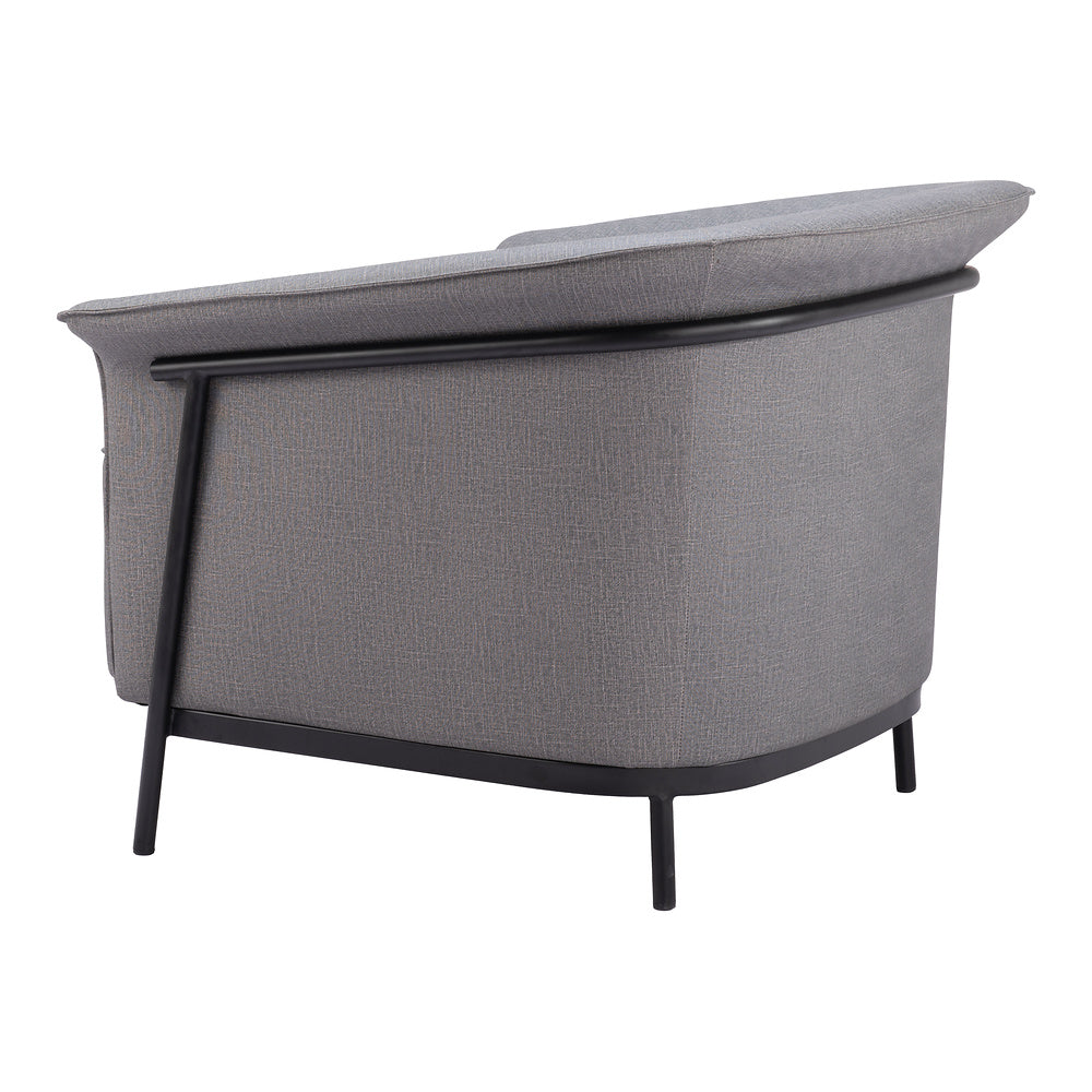 Sillón Ocasional para Recepción - ZUO BURRY - Gris Pizarra - Asiento y Respaldo Tapizados en Lino Sintético