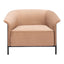Sillón Ocasional para Recepción - ZUO BURRY - Camel - Asiento y Respaldo Tapizados