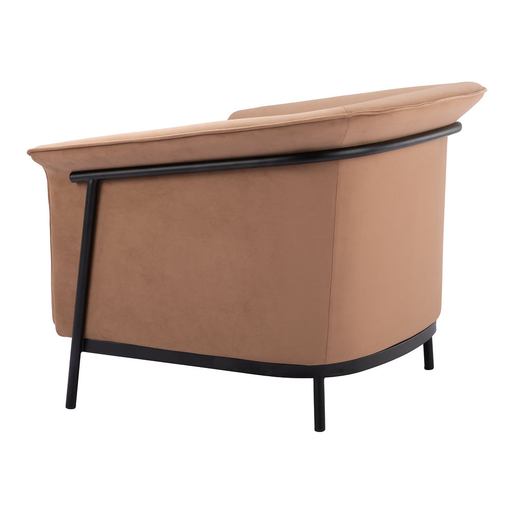 Sillón Ocasional para Recepción - ZUO BURRY - Camel - Asiento y Respaldo Tapizados
