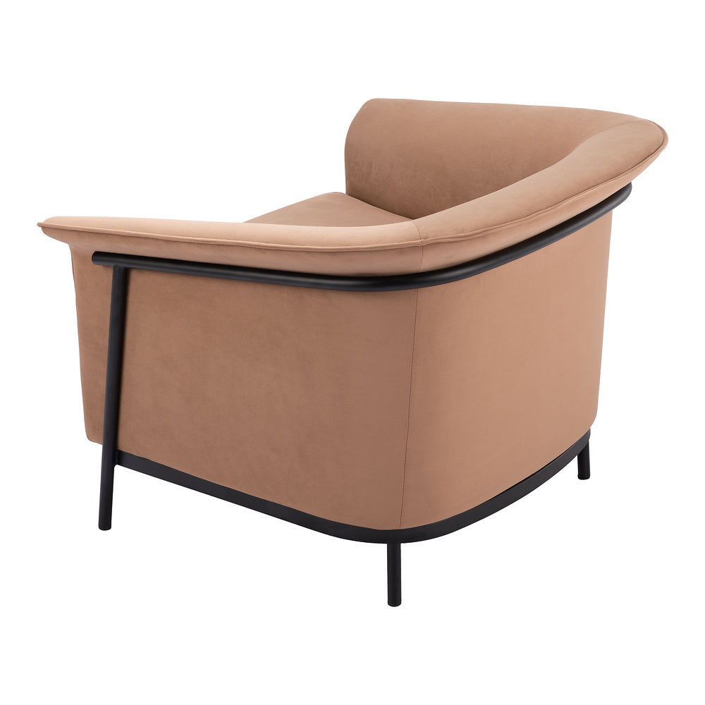 Sillón Ocasional para Recepción - ZUO BURRY - Camel - Asiento y Respaldo Tapizados