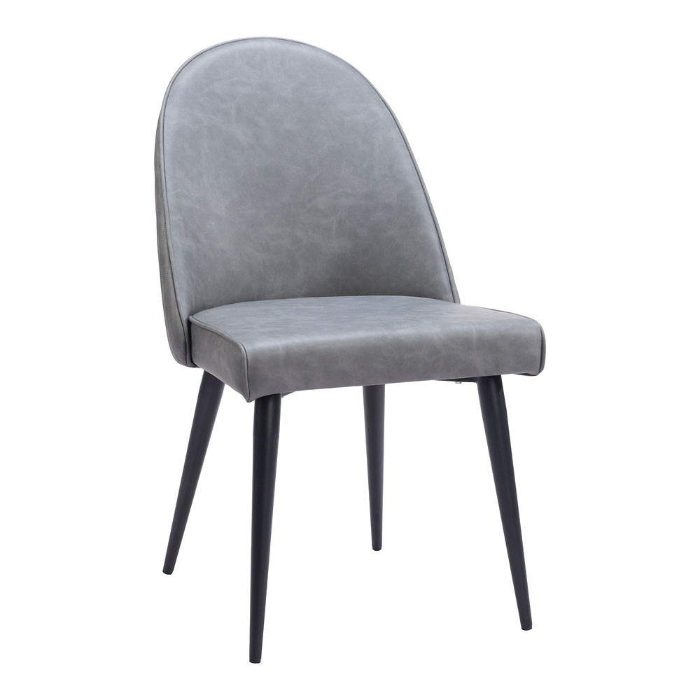 Silla Comercial para Comedor de Empresa - ZUO SILLOTH - Gris - Asiento y Respaldo Tapizados en Piel Sintética