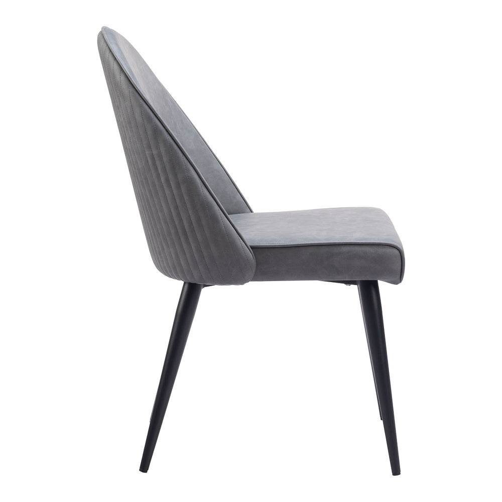 Silla Comercial para Comedor de Empresa - ZUO SILLOTH - Gris - Asiento y Respaldo Tapizados en Piel Sintética
