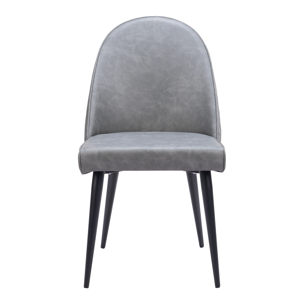 Silla Comercial para Comedor de Empresa - ZUO SILLOTH - Gris - Asiento y Respaldo Tapizados en Piel Sintética