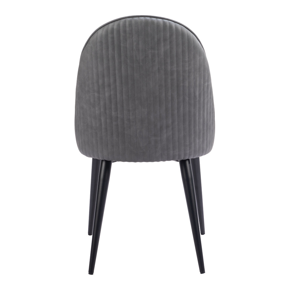 Silla Comercial para Comedor de Empresa - ZUO SILLOTH - Gris - Asiento y Respaldo Tapizados en Piel Sintética