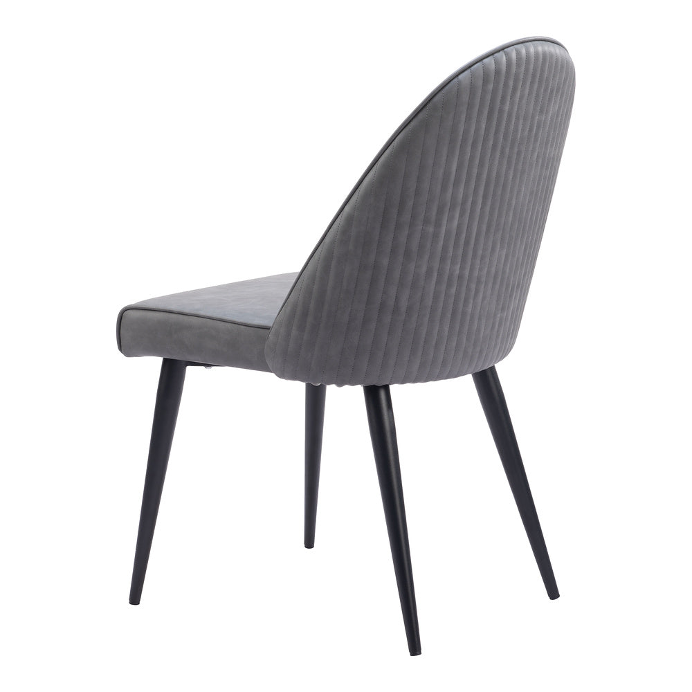 Silla Comercial para Comedor de Empresa - ZUO SILLOTH - Gris - Asiento y Respaldo Tapizados en Piel Sintética