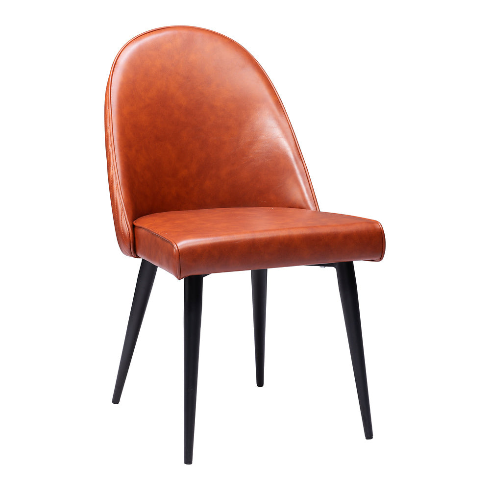 Silla Comercial para Comedor de Empresa - ZUO SILLOTH - Café - Asiento y Respaldo Tapizados en Piel Sintética