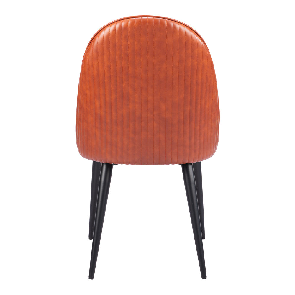 Silla Comercial para Comedor de Empresa - ZUO SILLOTH - Café - Asiento y Respaldo Tapizados en Piel Sintética