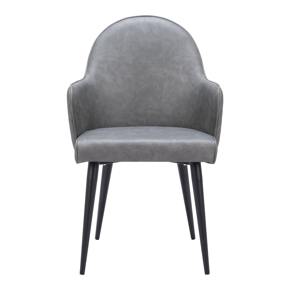 Silla Comercial para Food Court - ZUO SILLOTH - Gris - Asiento y Respaldo Tapizados en Piel Sintética