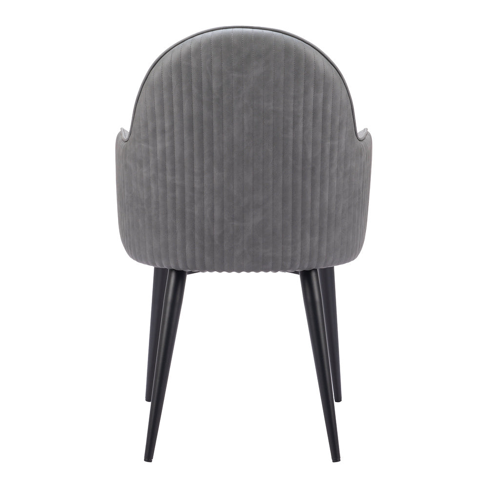 Silla Comercial para Food Court - ZUO SILLOTH - Gris - Asiento y Respaldo Tapizados en Piel Sintética