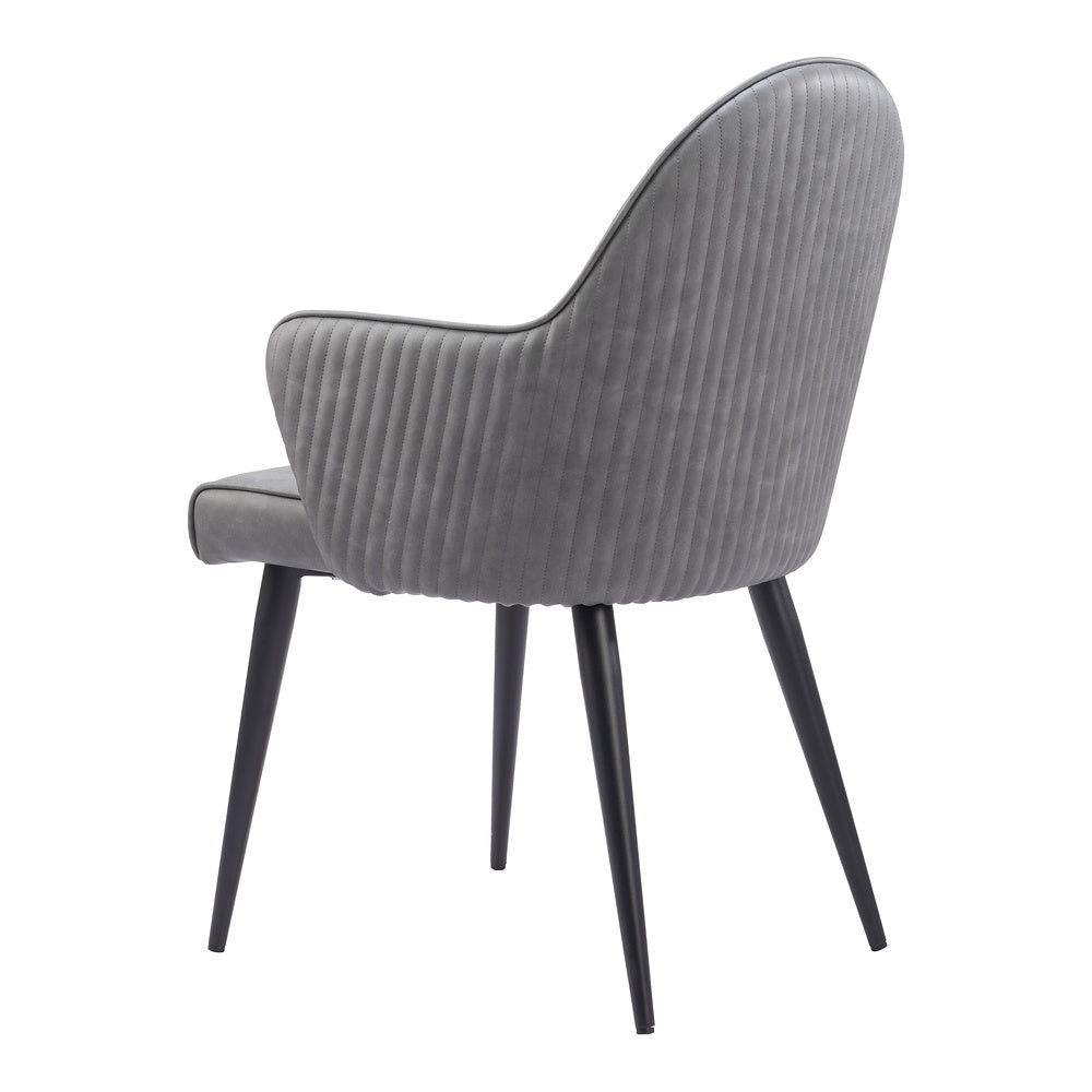 Silla Comercial para Food Court - ZUO SILLOTH - Gris - Asiento y Respaldo Tapizados en Piel Sintética