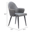 Silla Comercial para Food Court - ZUO SILLOTH - Gris - Asiento y Respaldo Tapizados en Piel Sintética