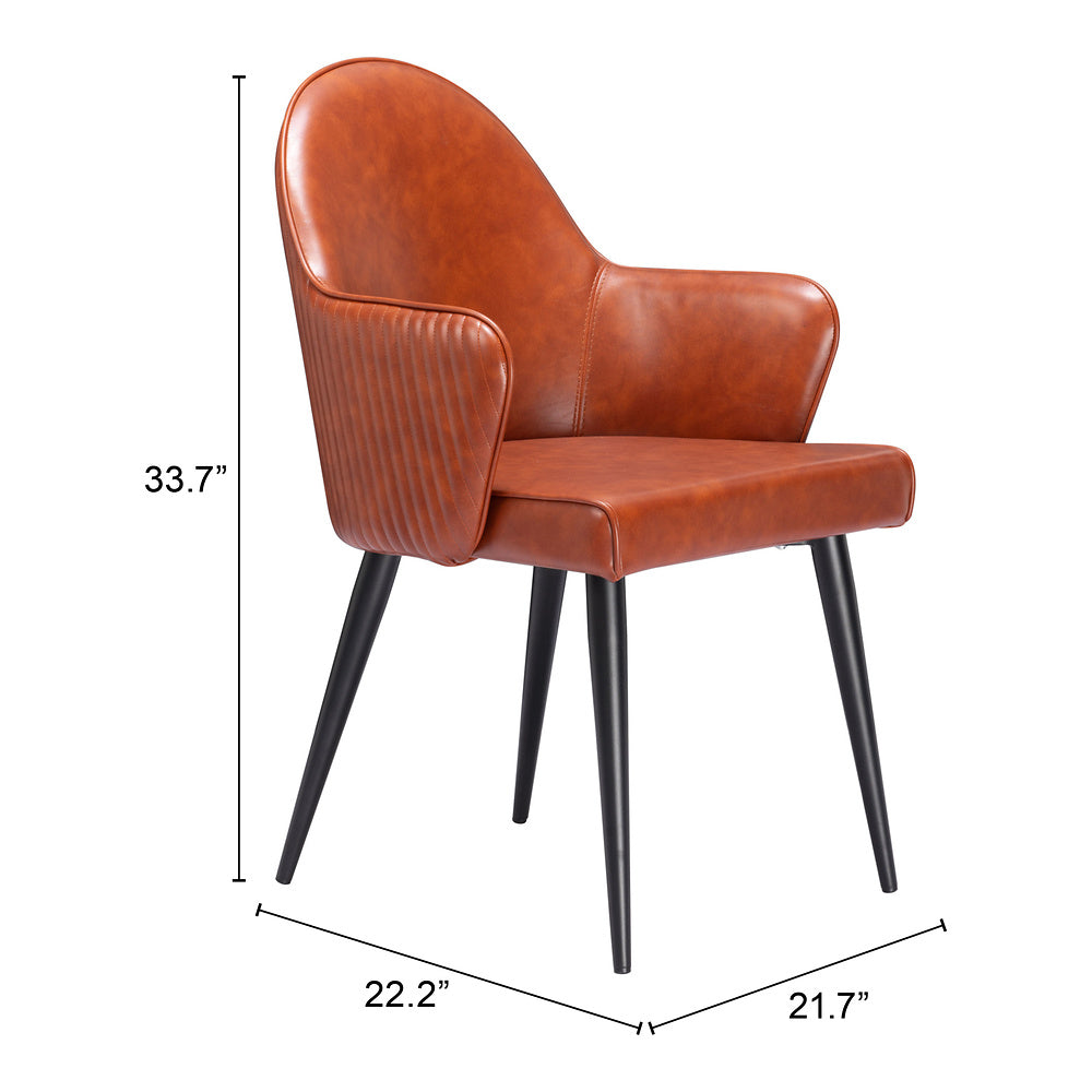 Silla Comercial para Food Court - ZUO SILLOTH - Café - Asiento y Respaldo Tapizados en Piel Sintética