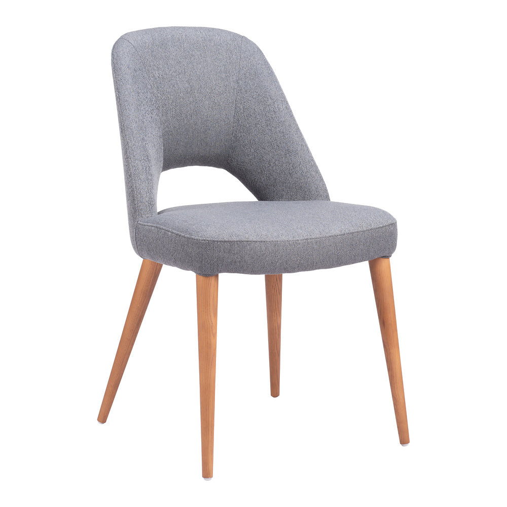 Silla Comercial para Restaurante - ZUO LEITH - Gris - Asiento y Respaldo Tapizados