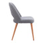 Silla Comercial para Restaurante - ZUO LEITH - Gris - Asiento y Respaldo Tapizados