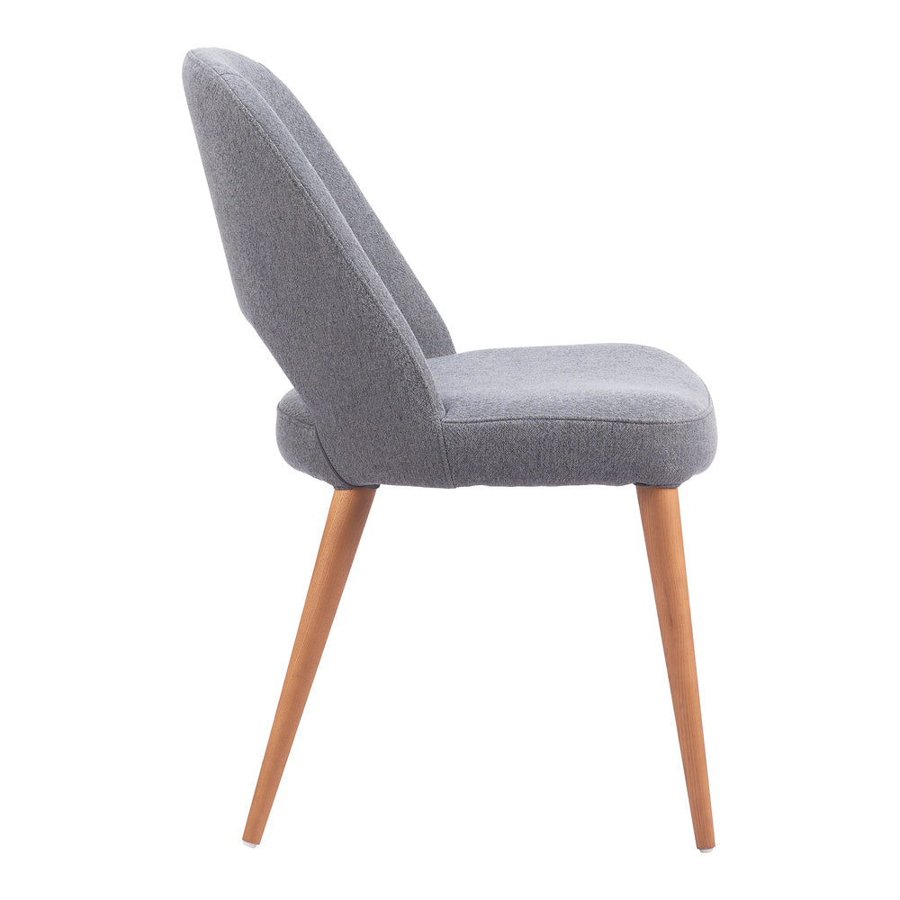 Silla Comercial para Restaurante - ZUO LEITH - Gris - Asiento y Respaldo Tapizados