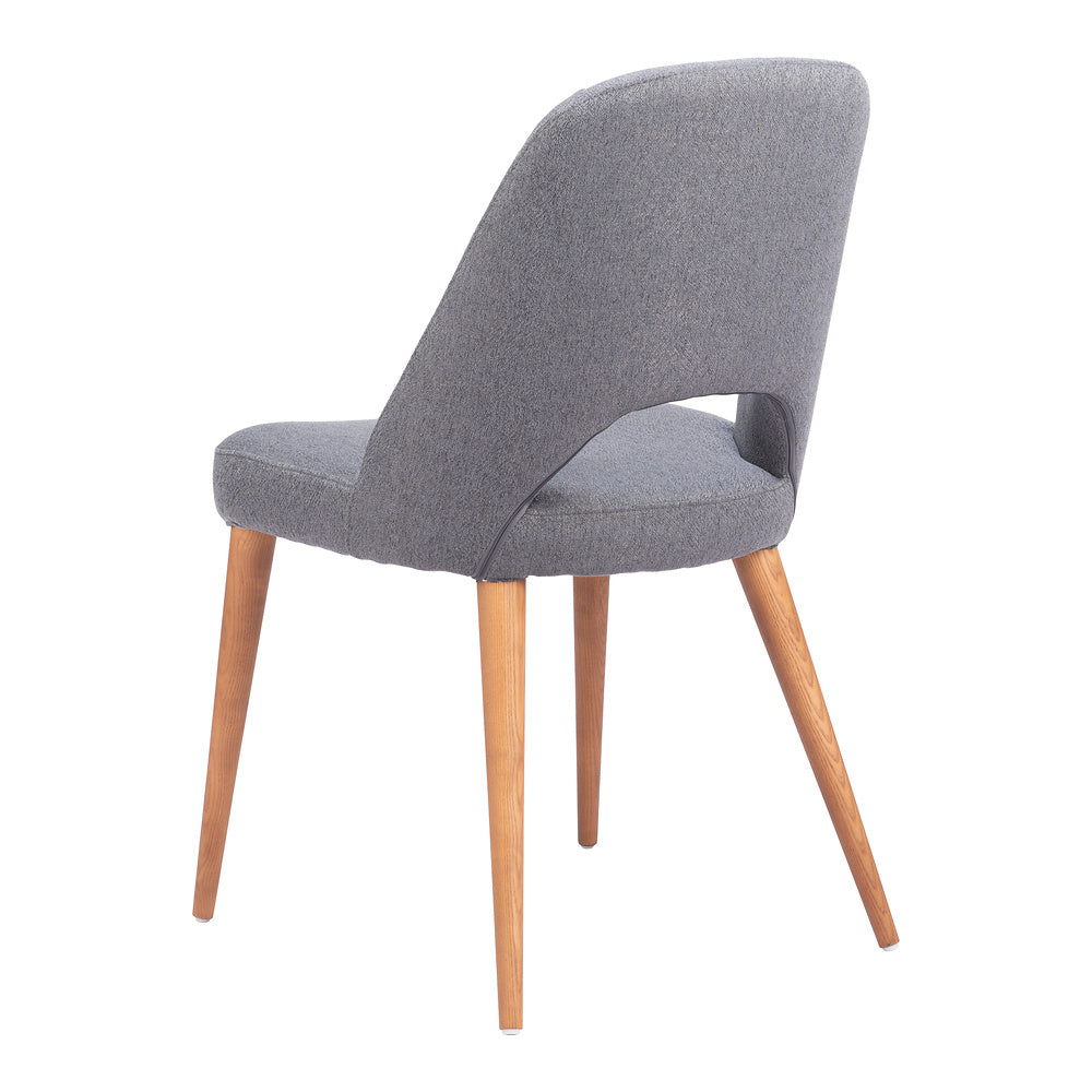 Silla Comercial para Restaurante - ZUO LEITH - Gris - Asiento y Respaldo Tapizados
